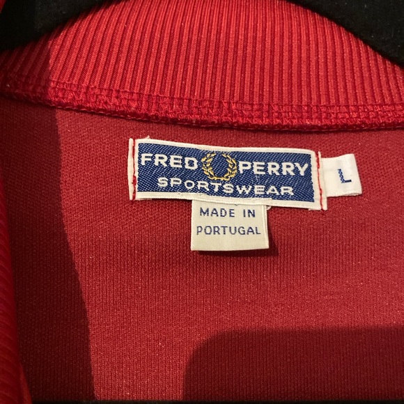 Vintage Fred Perry Sportswear Full Zip Striped Track Jacket Red Men’s Size Large - Picture 3 of 14
